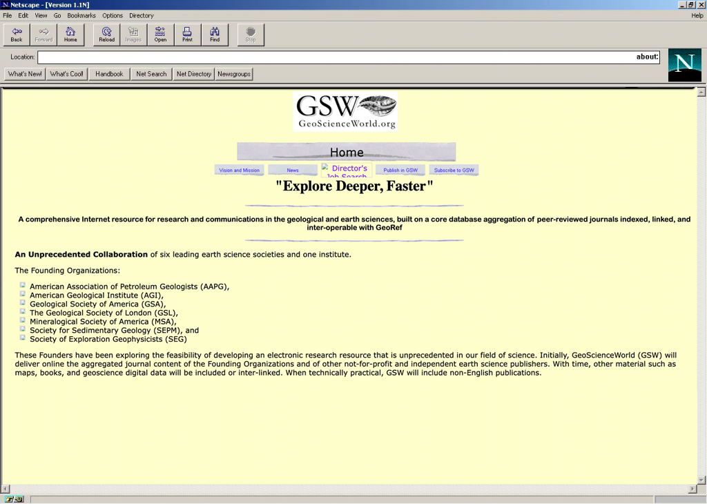 GSW Homepage in 2004