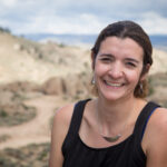 Photo of Elizabeth Petrie at a fault zone